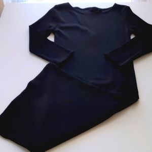 Stradivarius Ribbed Black Dress M